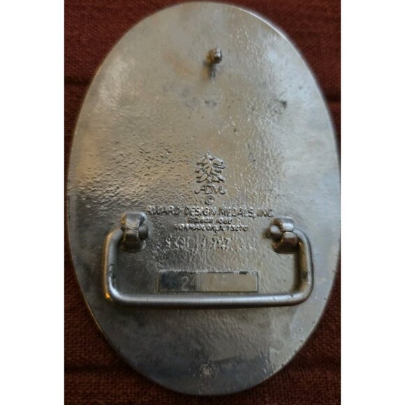 ADM Award Design Medals INC Solid Brass Vintage Belt Buckle Monogram Initial U - Picture 4 of 6